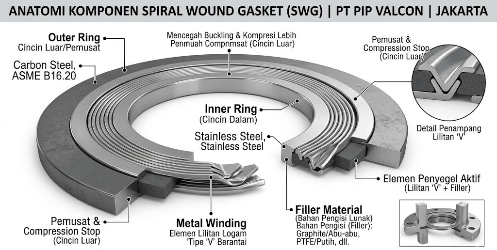 Anatomi Komponen Spiral Wound Gasket